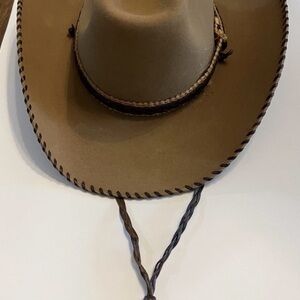 Vintage Resistol  3 XXX Beaver Self Conforming Western Hat leather chin cord